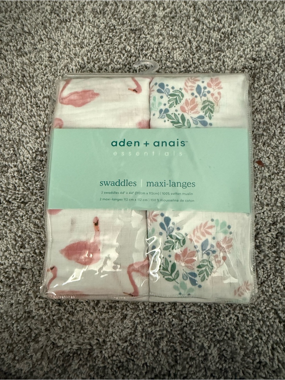 aden + anais Pink Flamingo & Floral Muslin Swaddle Duo